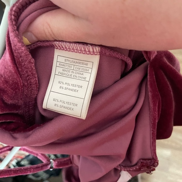 BB Dakota Velvet Wine Jumpsuit - Picture 10 of 11